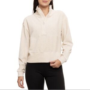 NWT PrAna Women’s Escambia Half Zip Au Lait Heather Size Small